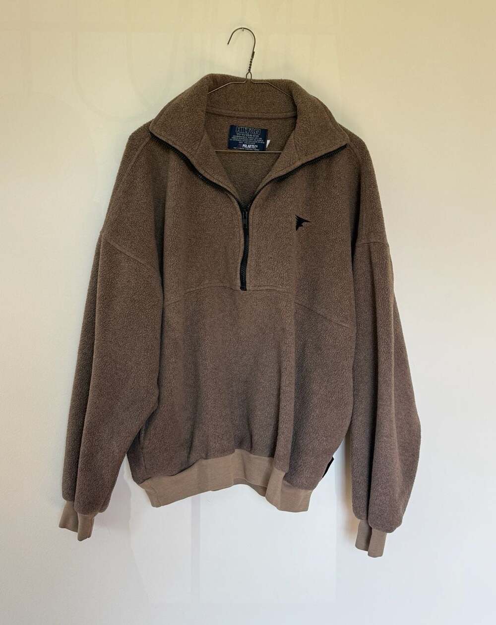 Vintage Hilton Polartec 1/4 Zip Fleece Pullover Brown Size XL